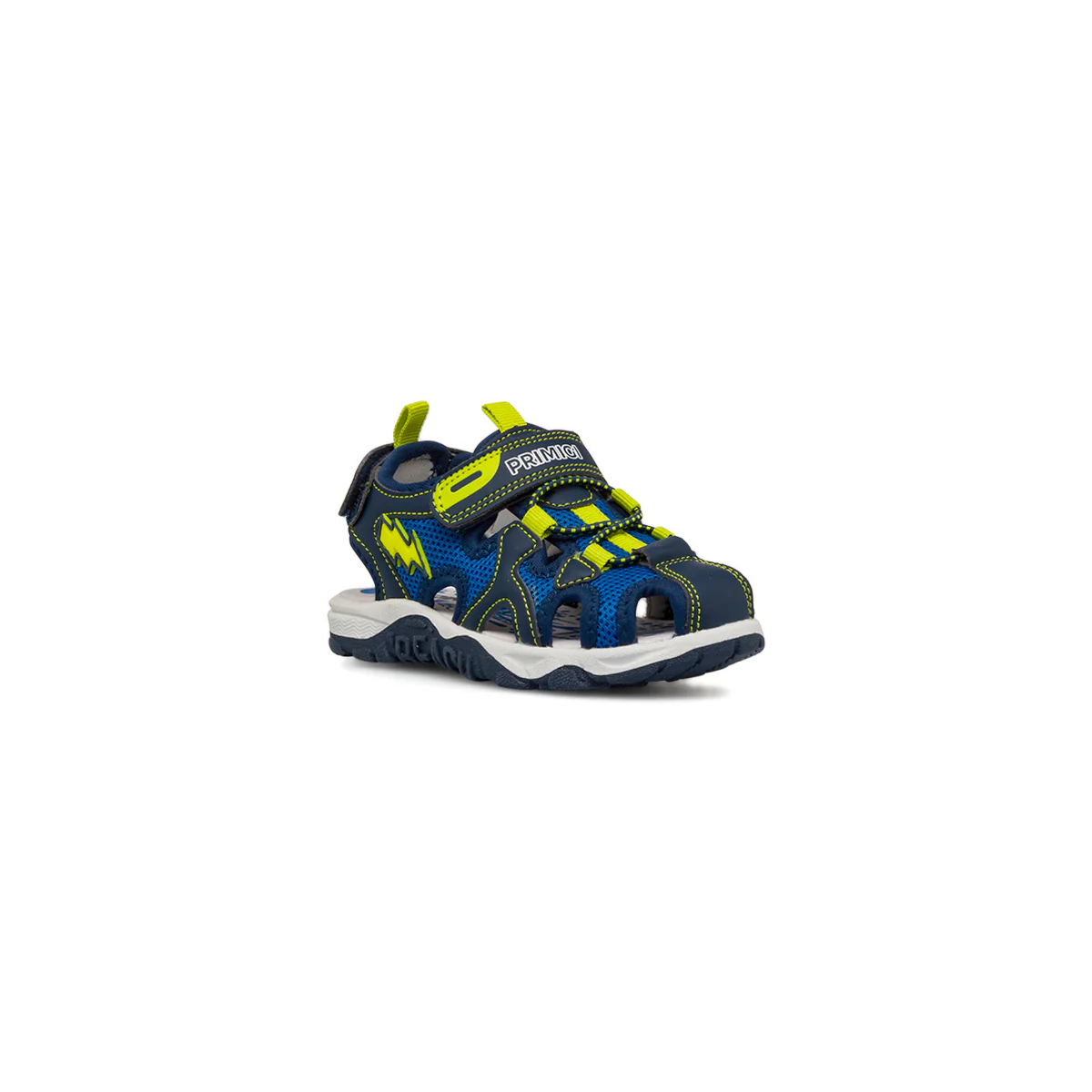 Sandali blu da Bambino chiusi con con dettagli fluo ed elastico Primigi - Image 2