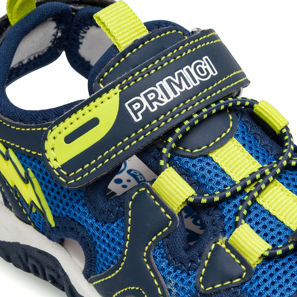 Sandali blu da Bambino chiusi con con dettagli fluo ed elastico Primigi - Image 4