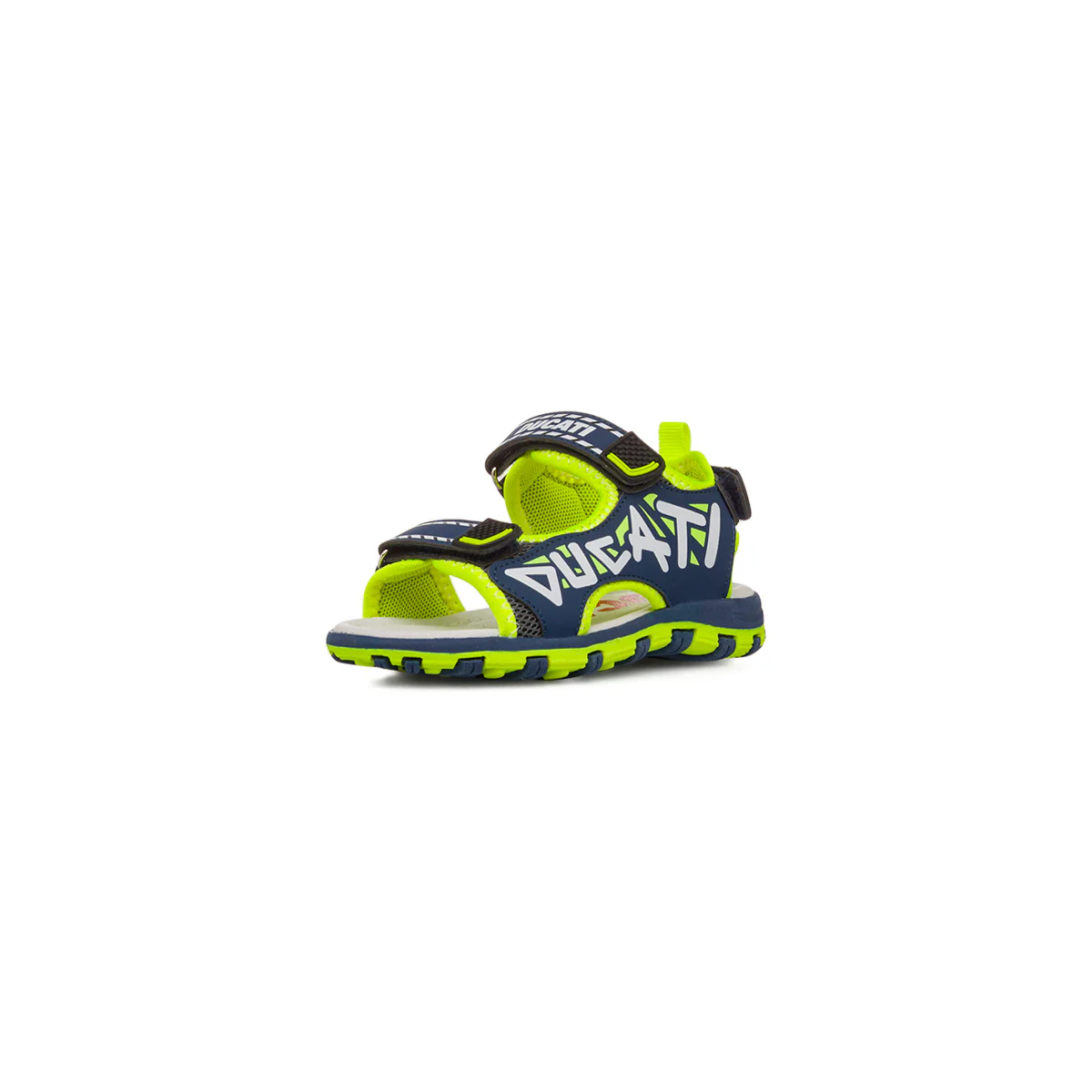 Sandali blu da Bambino con dettagli fluo e chiusura con strappo Ducati - Image 2