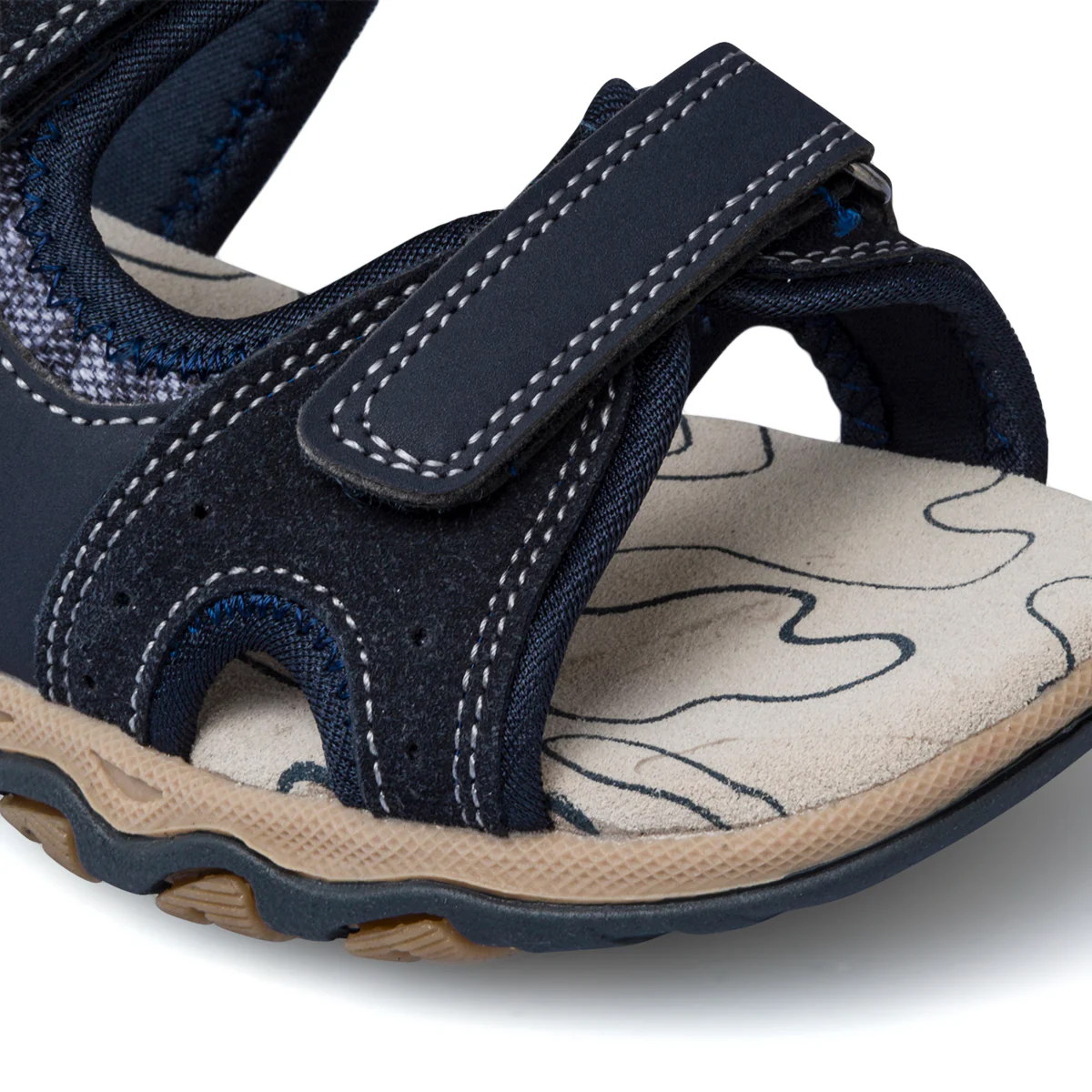 Sandali blu da bambino con sottopiede in pelle Lumberjack Levi - Image 7