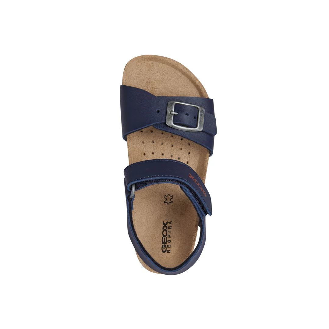 Sandali blu da Bambino con suola traspirante e strappo Geox - Image 5