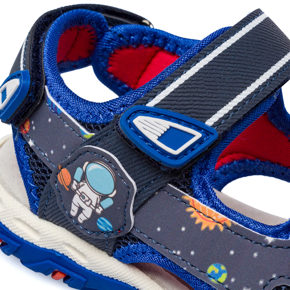 Sandali blu da Bambino con stampe colorate e strappo in velcro Space Boy - Image 5