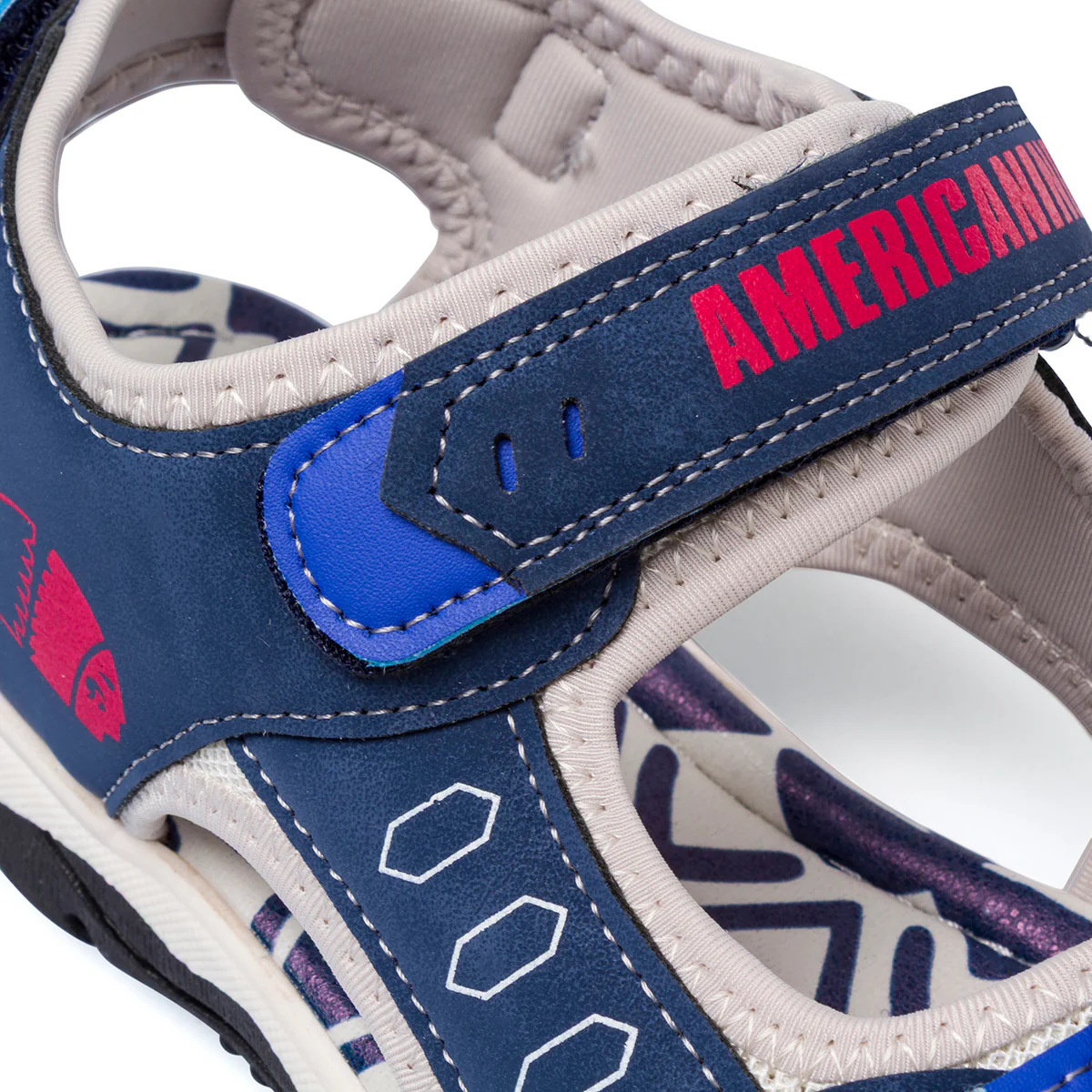 Sandali Blu da ragazzo con logo e dettagli rossi Americanino - Image 4
