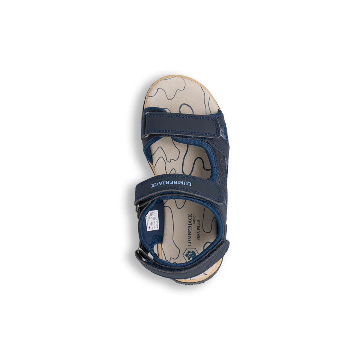 Sandali Blu da Ragazzo con sottopiede in Pelle e logo Lumberjack - Image 2