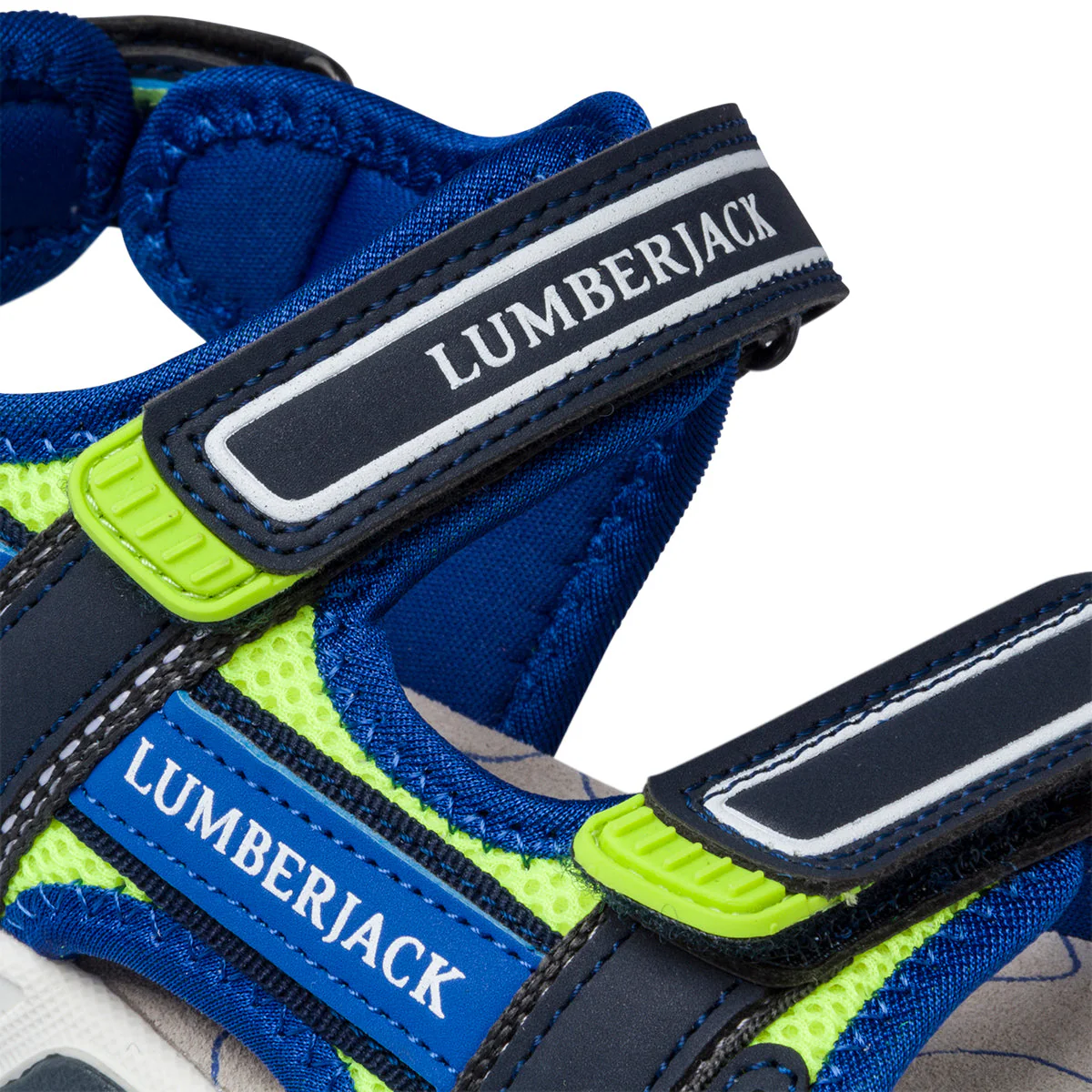 Sandali blu e lime da bambino con sottopiede in pelle Lumberjack Levi - Image 5