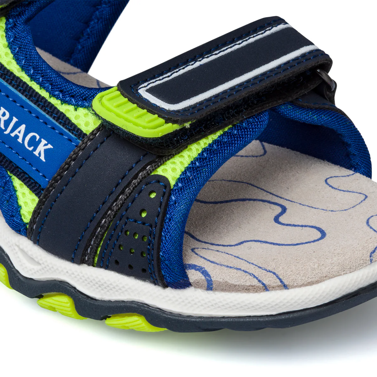 Sandali blu e lime da bambino con sottopiede in pelle Lumberjack Levi - Image 7