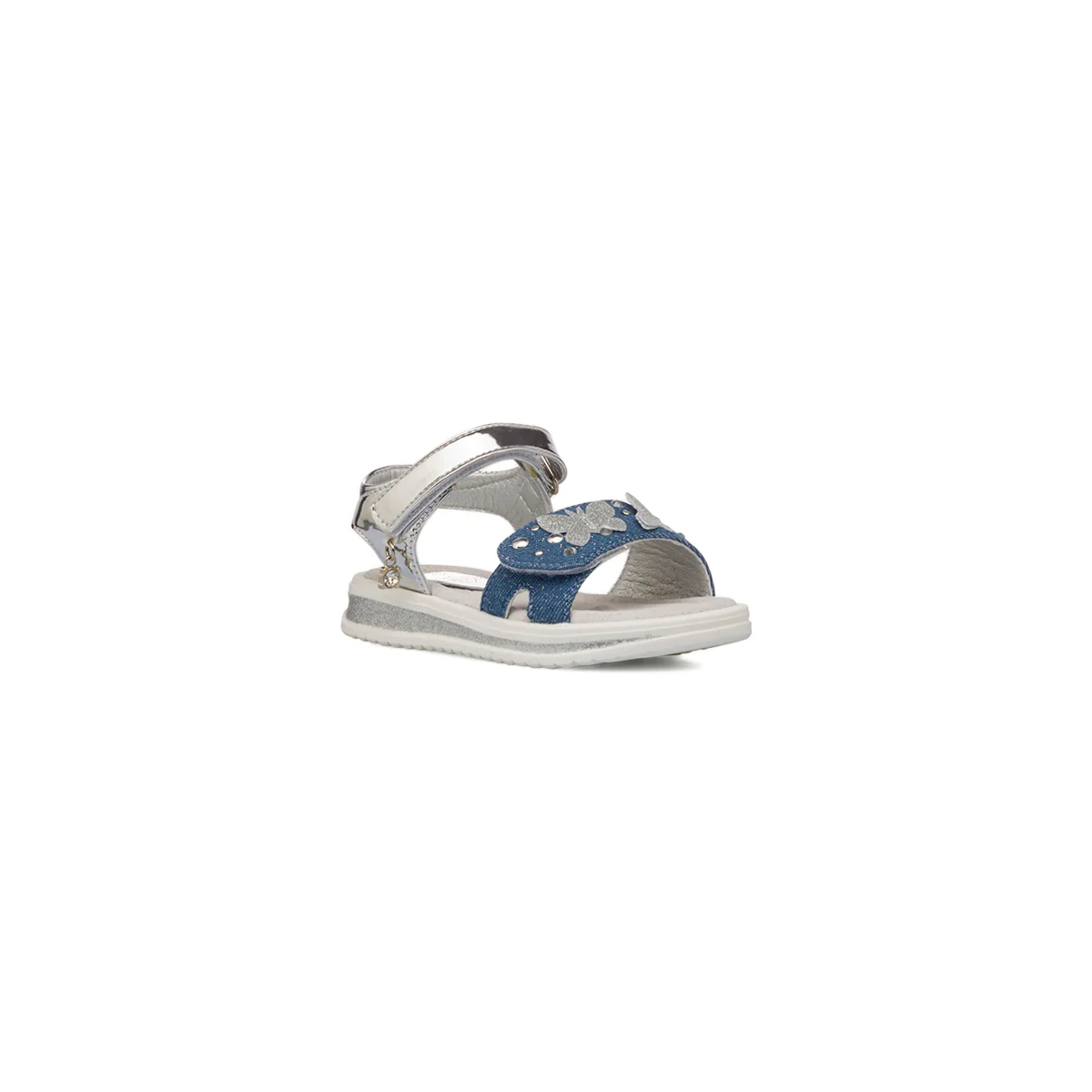 Sandali blu effetto jeans da Bambina con farfalle Le scarpe di Alice - Image 2