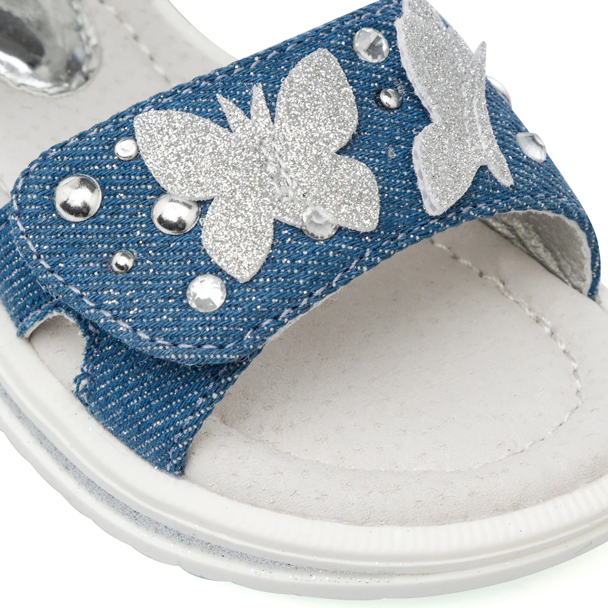 Sandali blu effetto jeans da Bambina con farfalle Le scarpe di Alice - Image 4