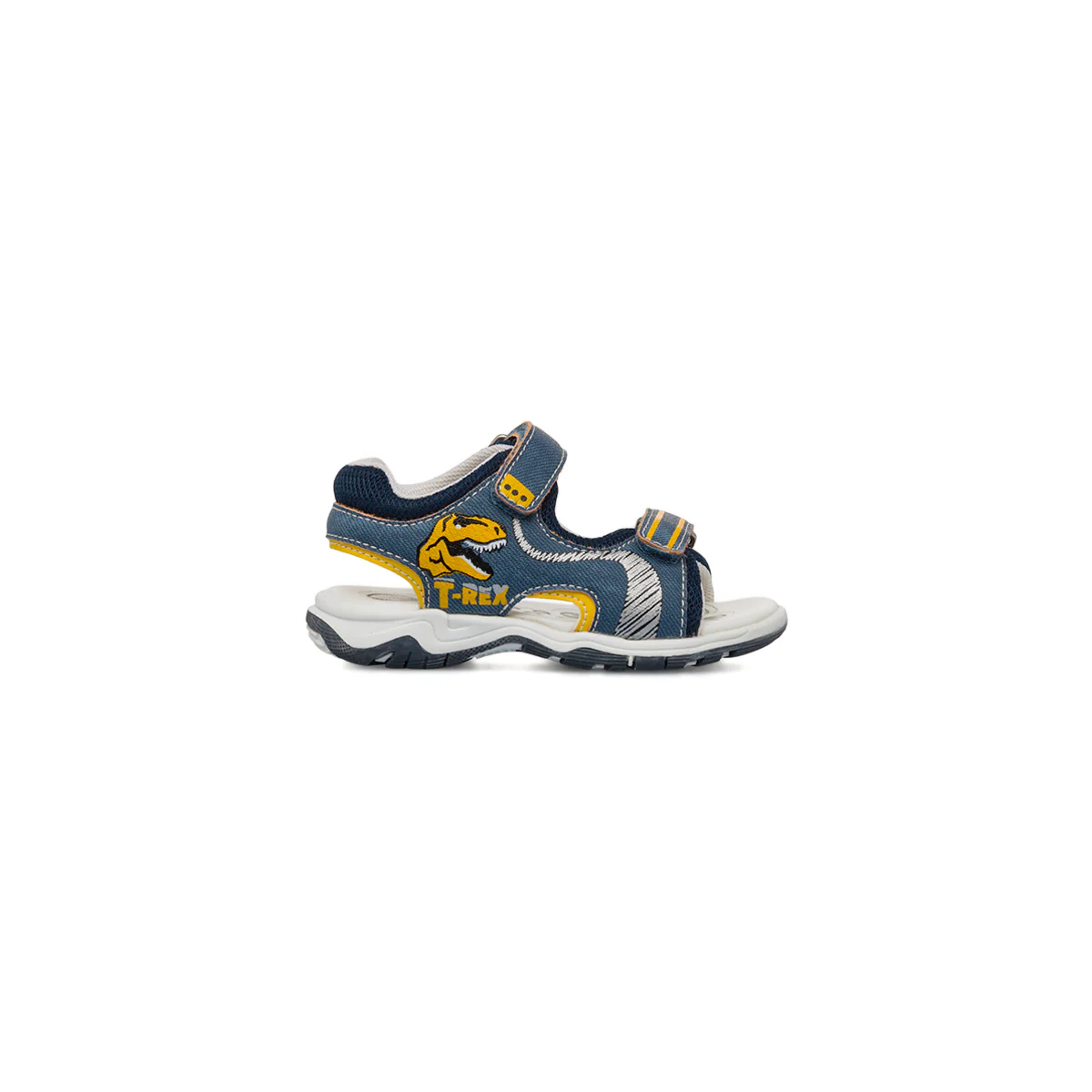 Sandali blu effetto jeans da Bambino con stampa T-Rex Chicco