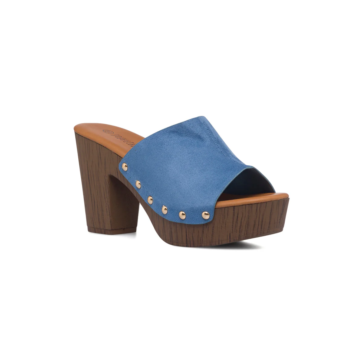 Sandali blu jeans da donna con tacco 9 cm e plateau Lora Ferres - Image 2
