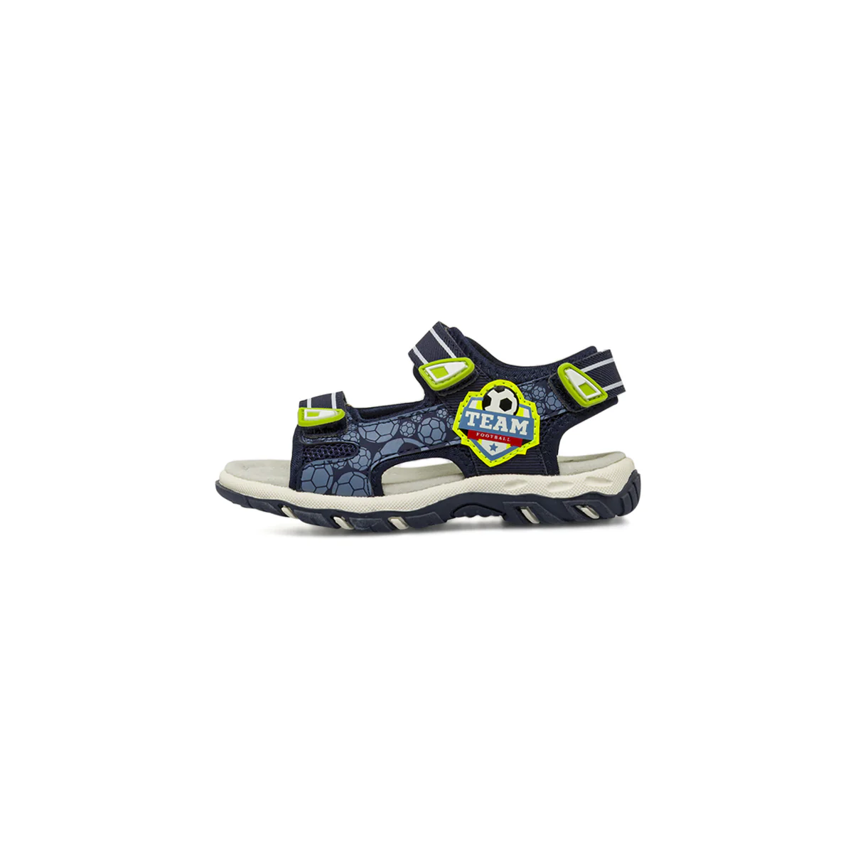 Sandali blu veerde lime da Bambino primi passi con strappo Space Boy