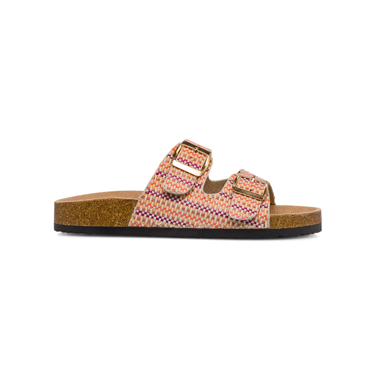 Sandali Camel da Donna con doppia Fibbia effetto Rafia Lora Ferres