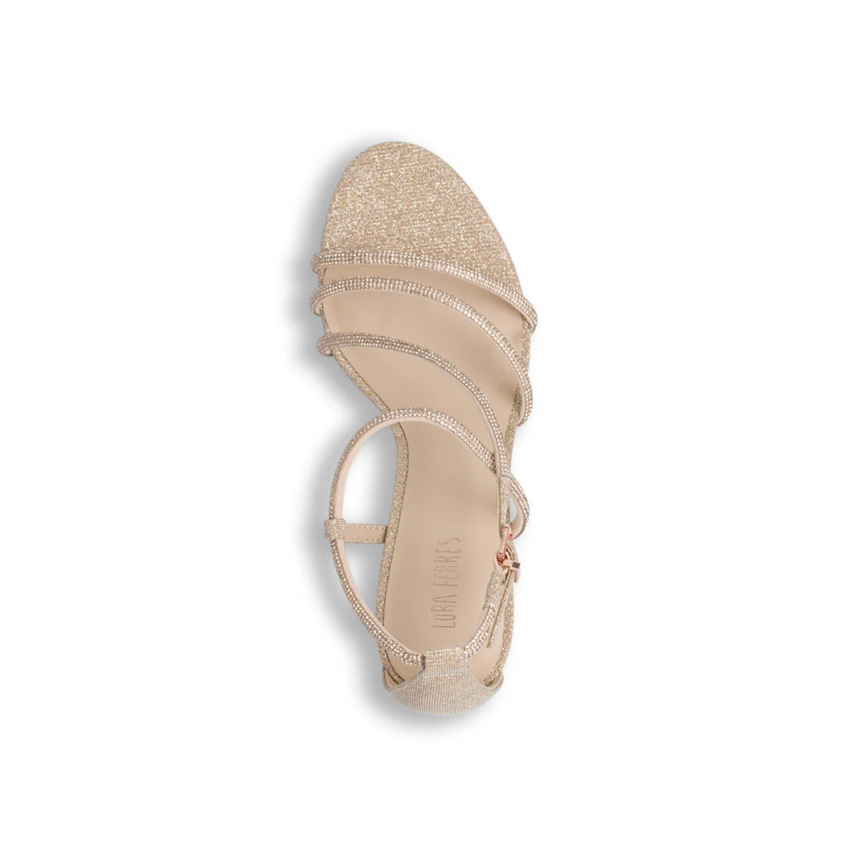 Sandali Champagne da Donna con strass e tacco 9 cm Lora Ferres - Image 5