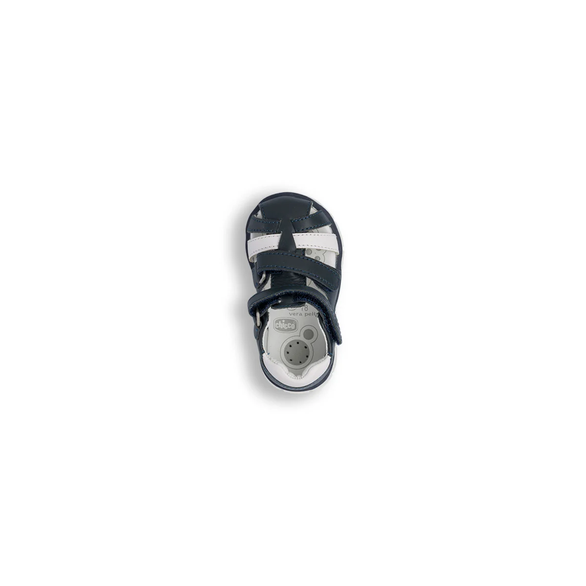 Sandali chiusi blu e bianchi da Bambino Primi Passi con soletta in pelle Chicco - Image 5