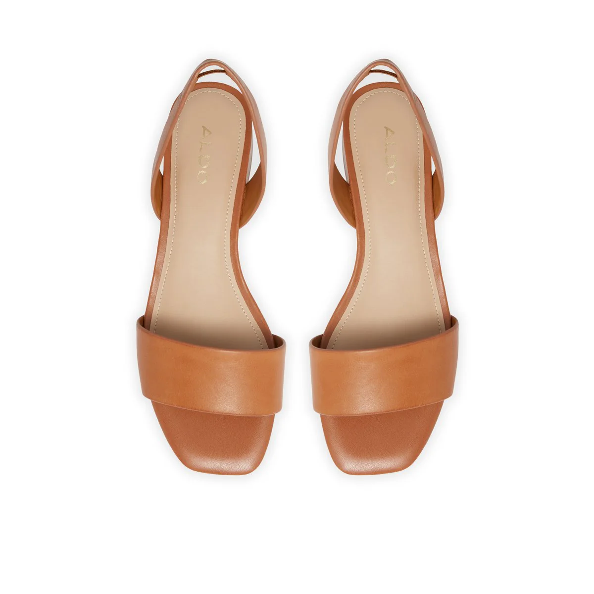 Sandali color cognac in pelle con cinturino e tacco 2 cm ALDO Doredda - Image 5