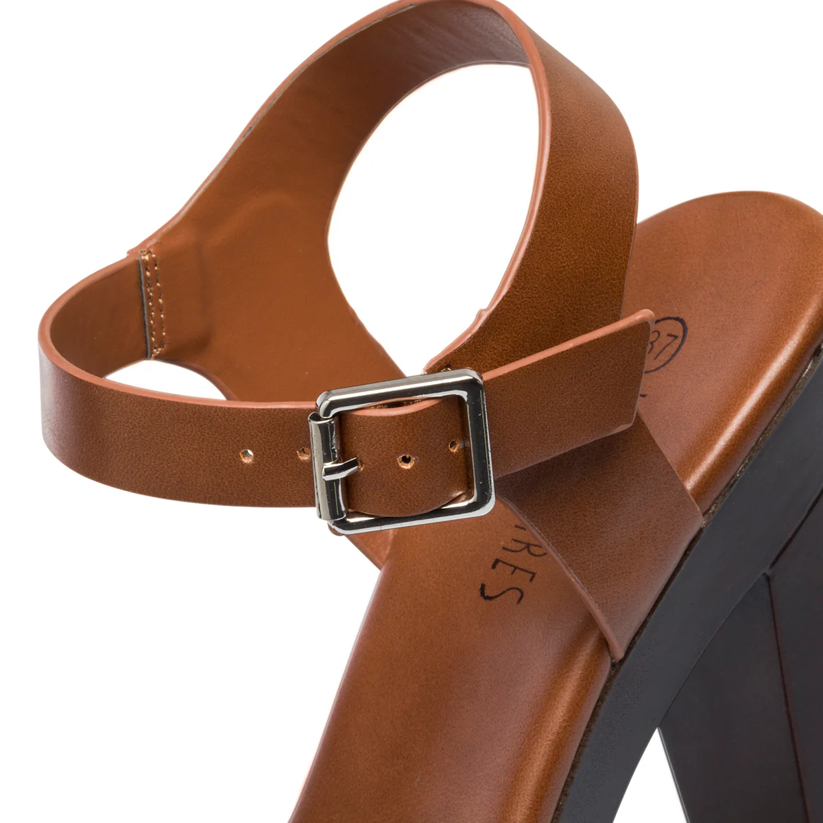 Sandali color cuoio da donna con tacco 12 cm e plateau Lora Ferres - Image 6