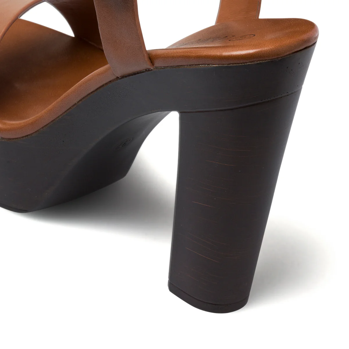 Sandali color cuoio da donna con tacco 12 cm e plateau Lora Ferres - Image 7