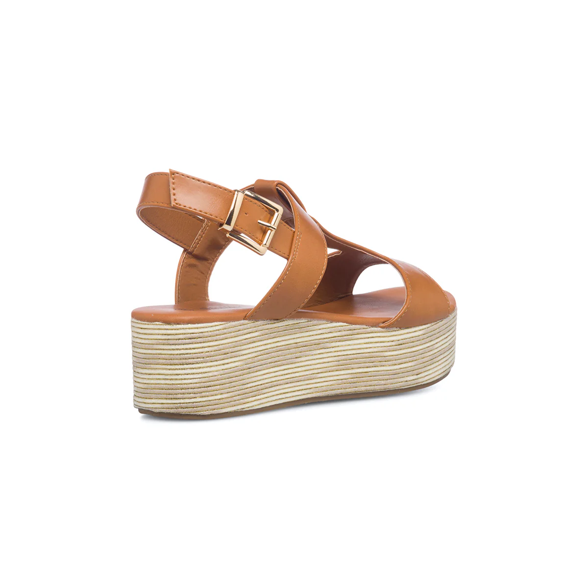 Sandali color cuoio da donna con zeppa 5 cm Lora Ferres - Image 3
