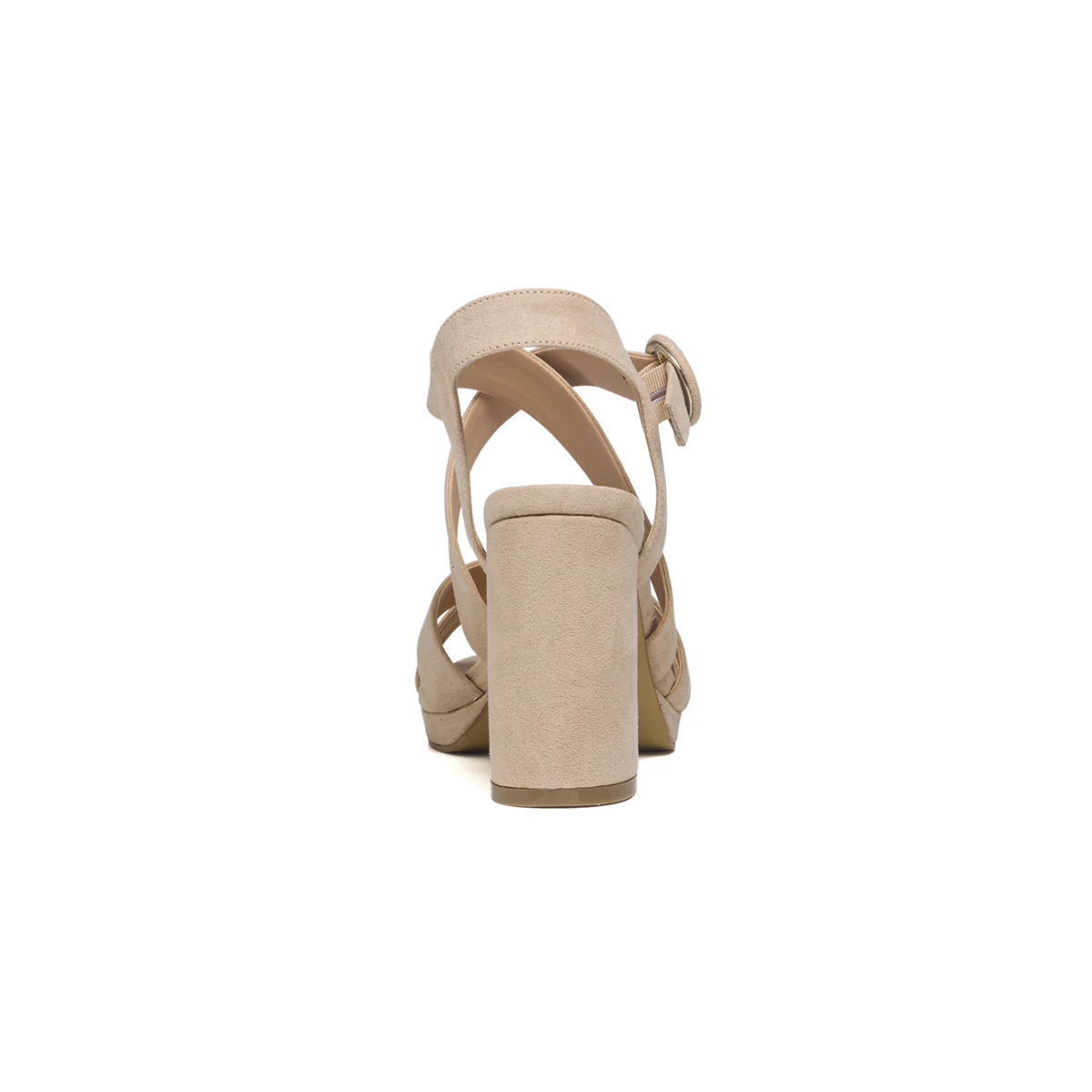 Sandali color nude in tessuto con tacco 8 cm Lora Ferres - Image 4