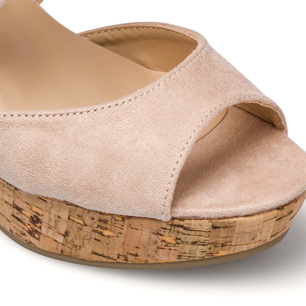 Sandali colore beige in tessuto da donna con tacco 10 cm Lora Ferres - Image 5