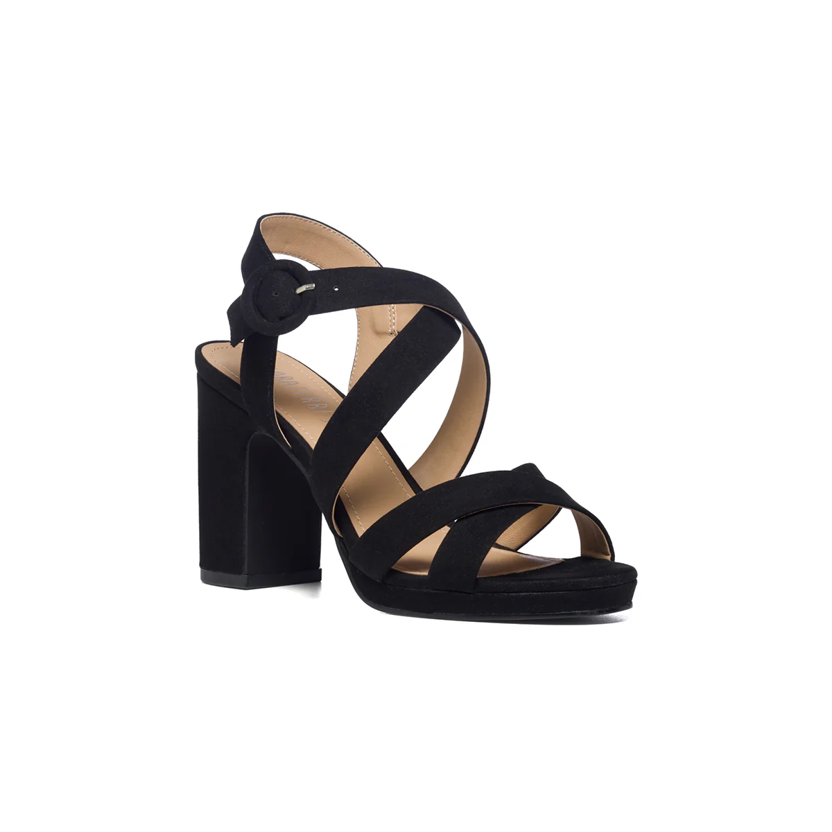 Sandali colore nero in tessuto con tacco 8 cm Lora Ferres - Image 2