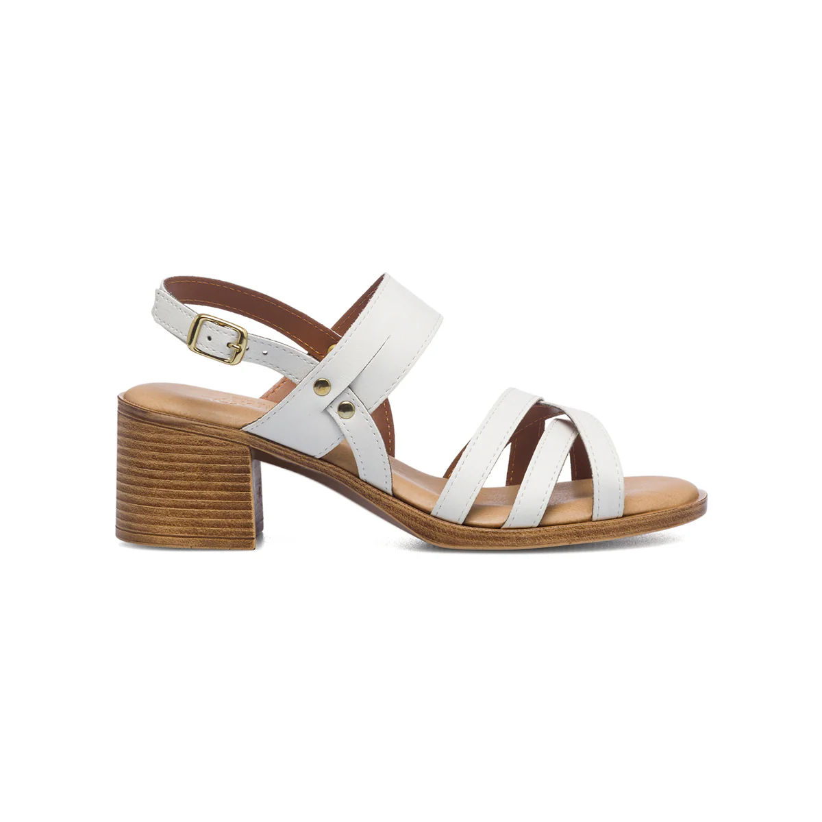 Sandali comfort bianchi da donna con cinturini incrociati P Soft - Image 6