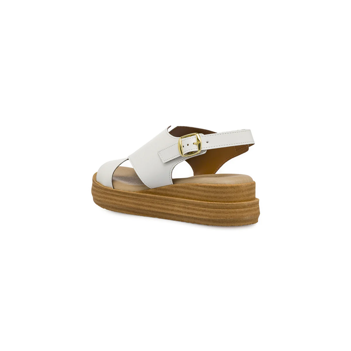 Sandali comfort bianchi da Donna con fasce incrociate e zeppa P Soft - Image 3