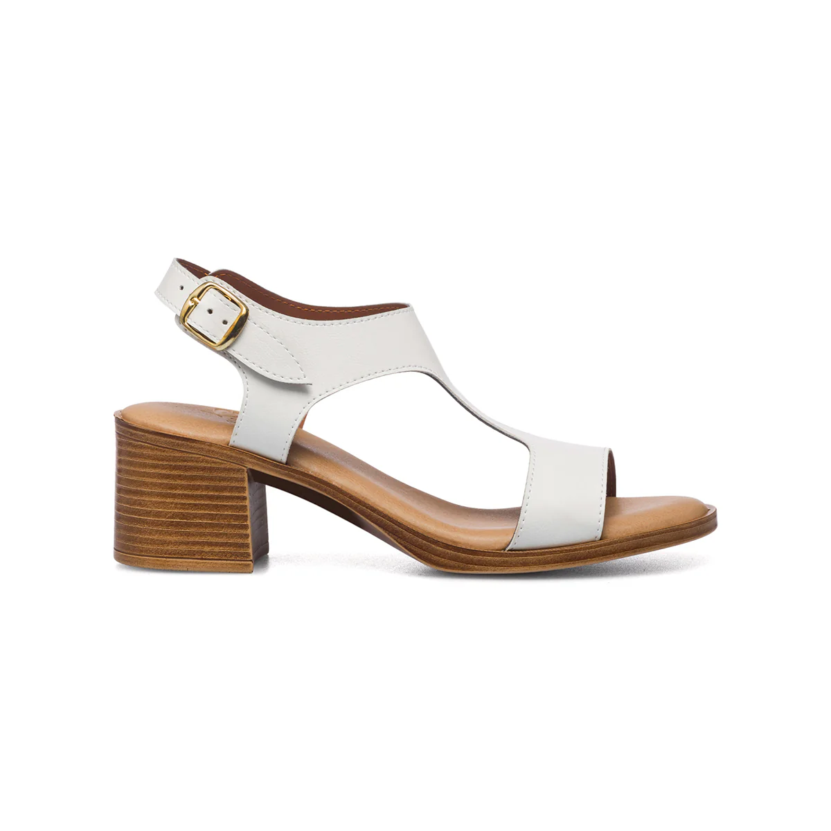 Sandali comfort bianchi da donna con tacco 5,5 cm P Soft - Image 7
