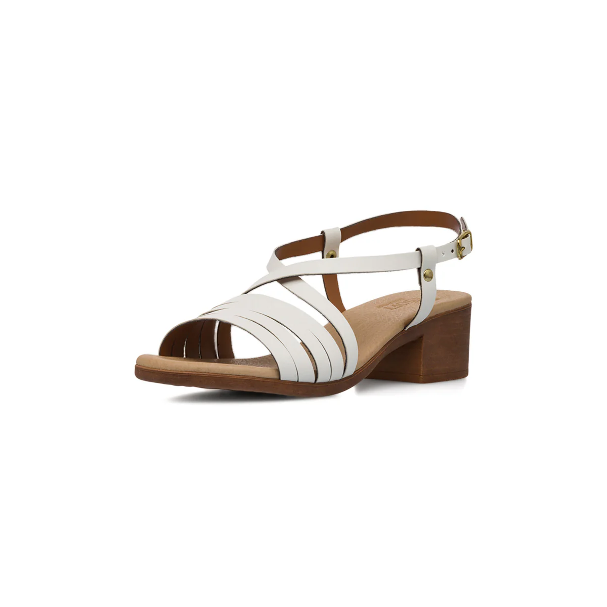 Sandali comfort bianchi da Donna con tacco a blocco 5 cm P Soft - Image 2