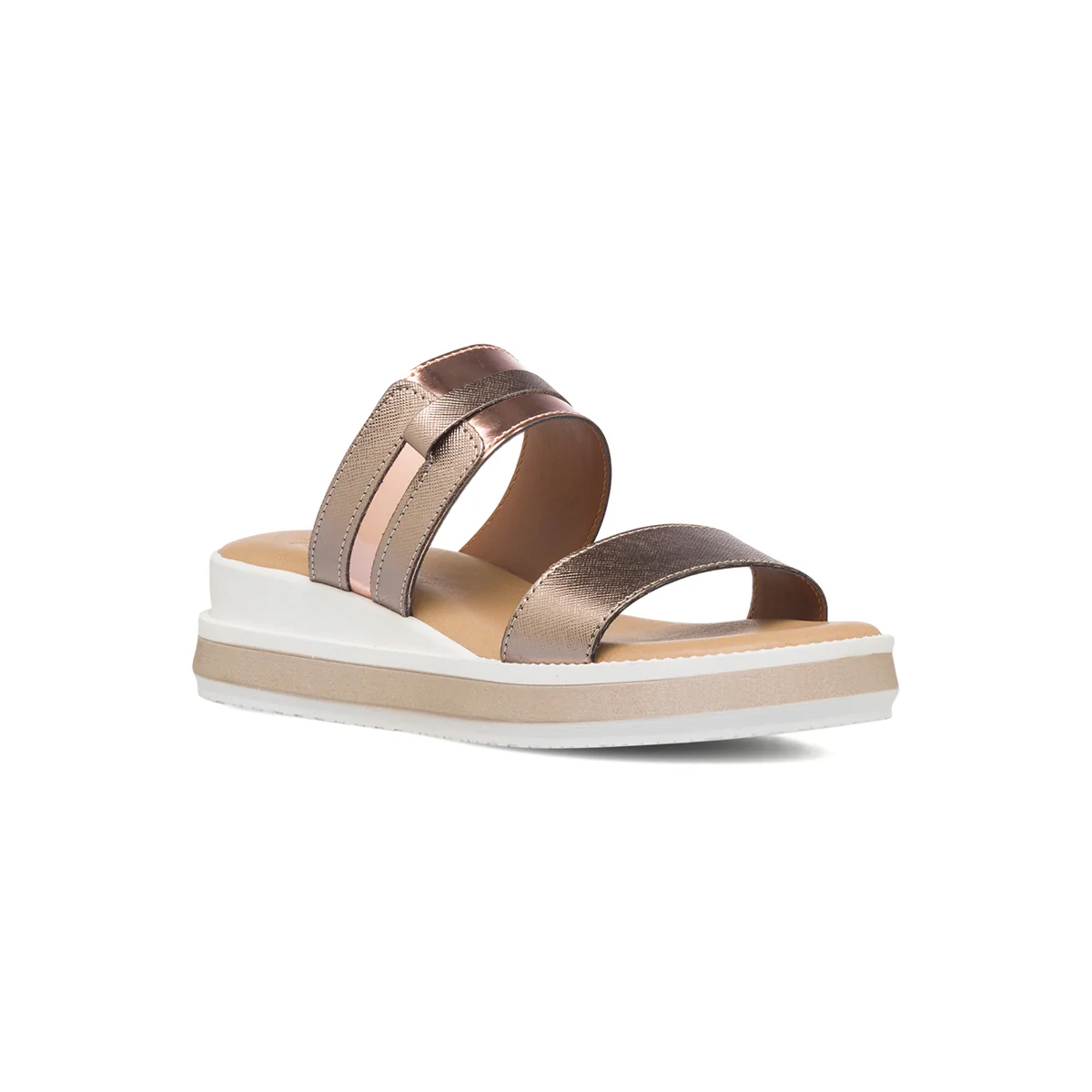 Sandali comfort bronzo da donna con zeppa 3 cm P Soft - Image 2