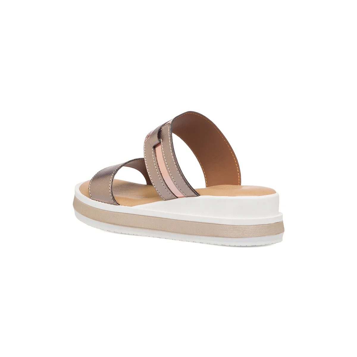 Sandali comfort bronzo da donna con zeppa 3 cm P Soft - Image 3