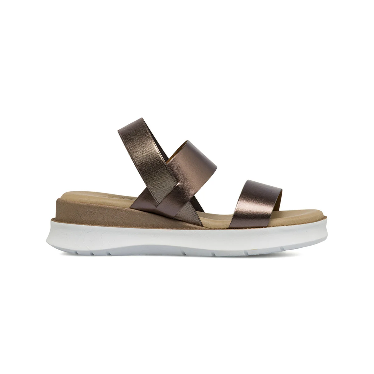 Sandali comfort bronzo da Donna con zeppa 4.5 cm P Soft
