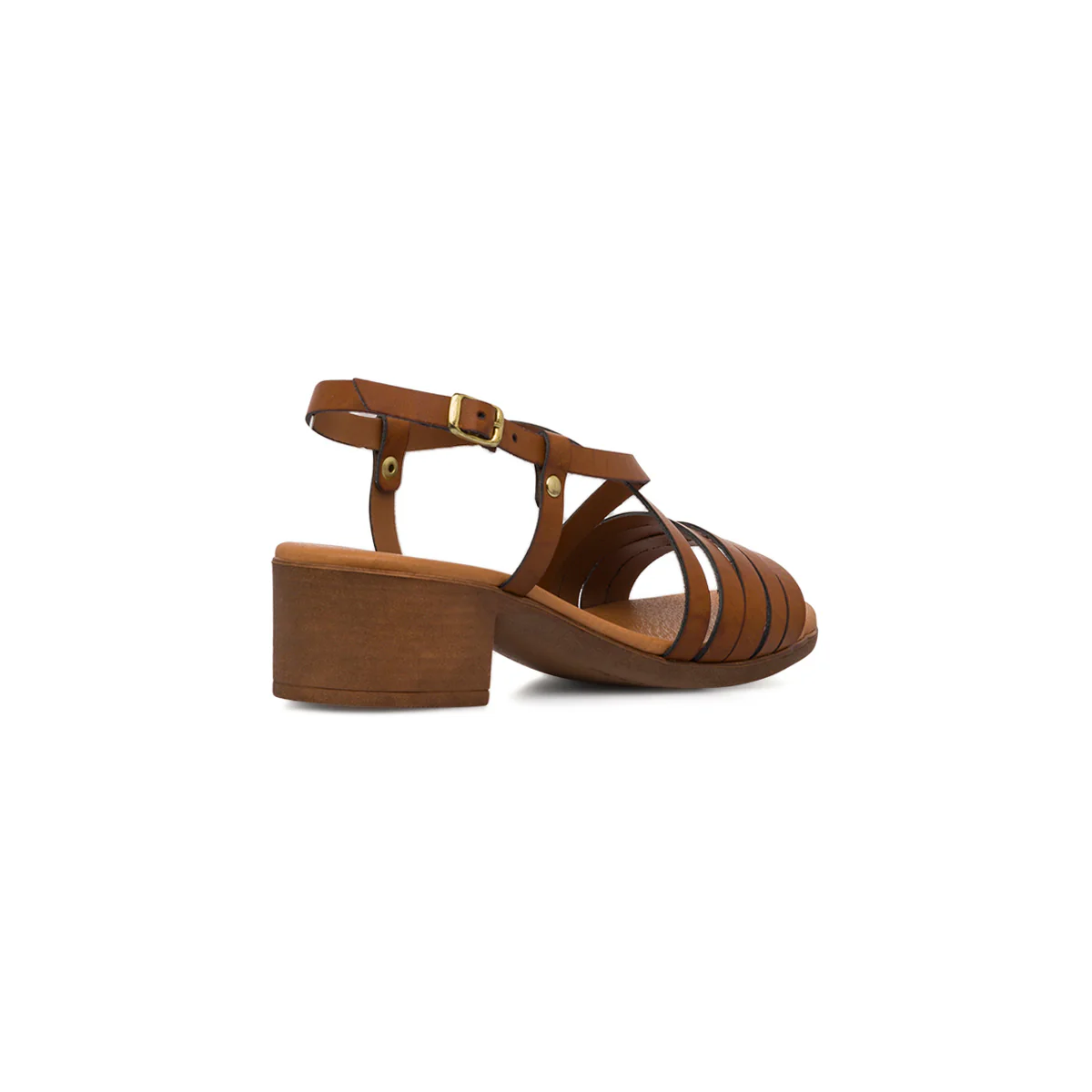 Sandali comfort color cuoio da Donna con tacco a blocco 5 cm P Soft - Image 3