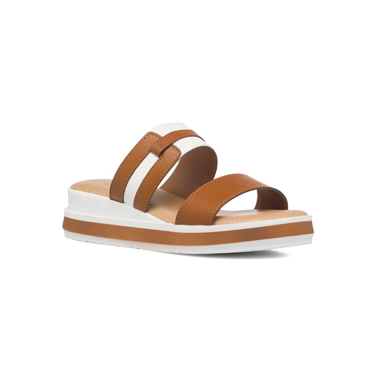 Sandali comfort color cuoio da donna con zeppa 3 cm P Soft - Image 2