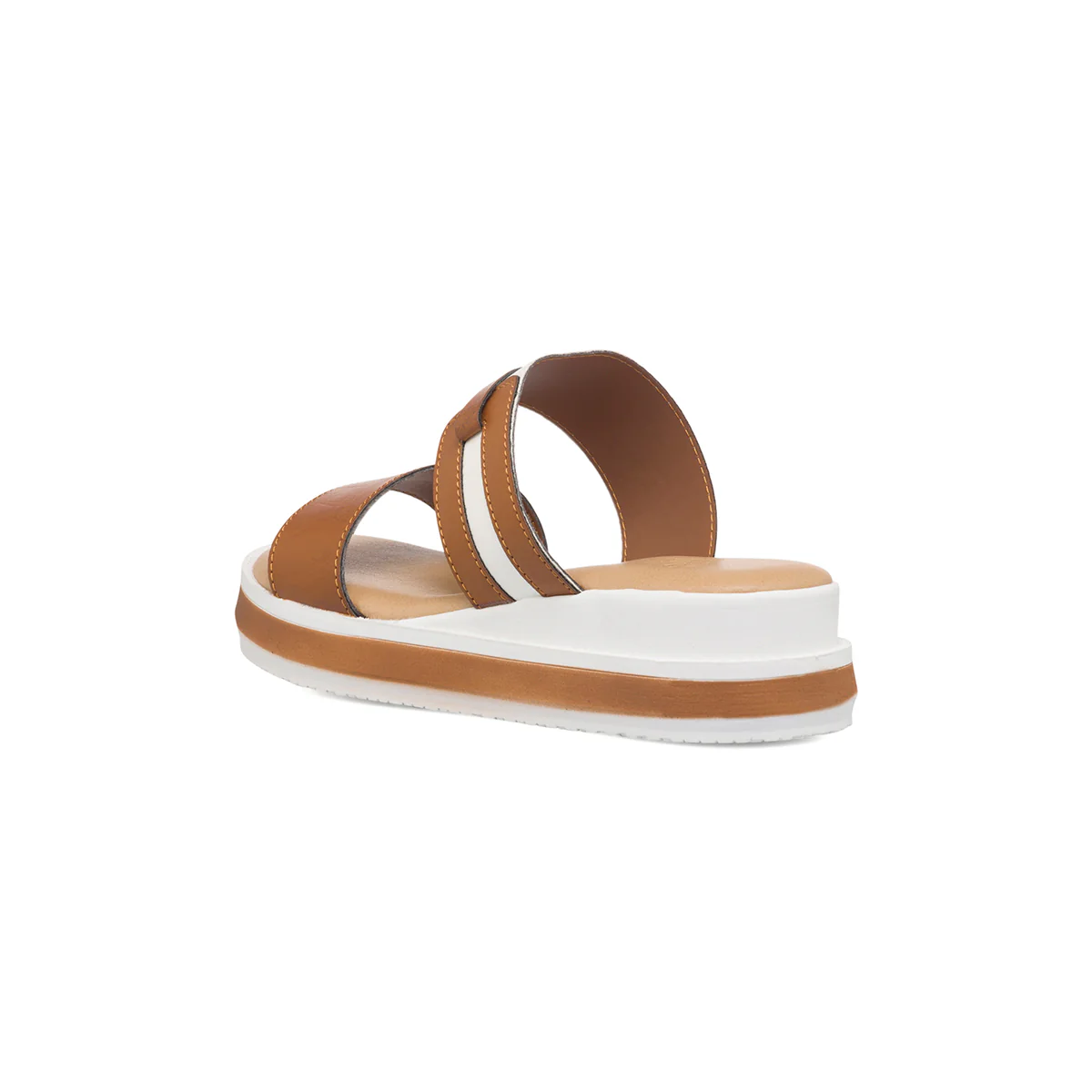 Sandali comfort color cuoio da donna con zeppa 3 cm P Soft - Image 3