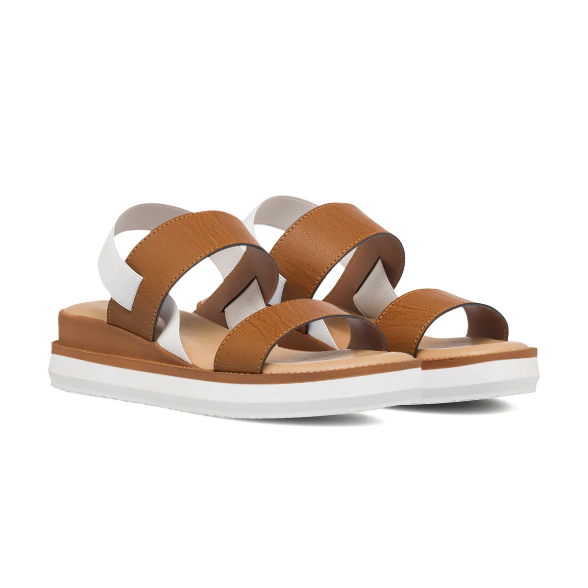 Sandali comfort color cuoio da donna con zeppa 3 cm P Soft - Image 4