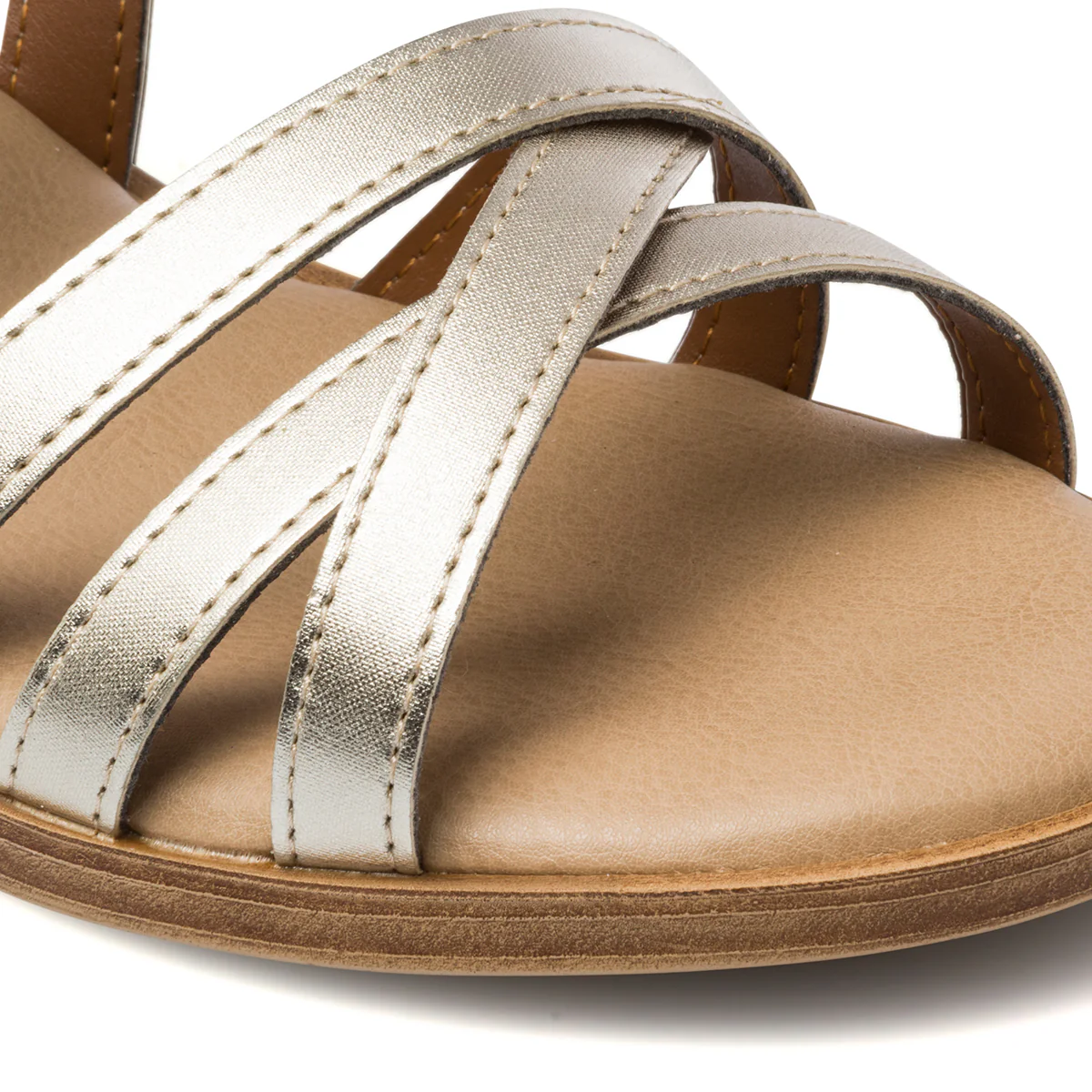 Sandali comfort color platino da donna con cinturini incrociati P Soft - Image 12