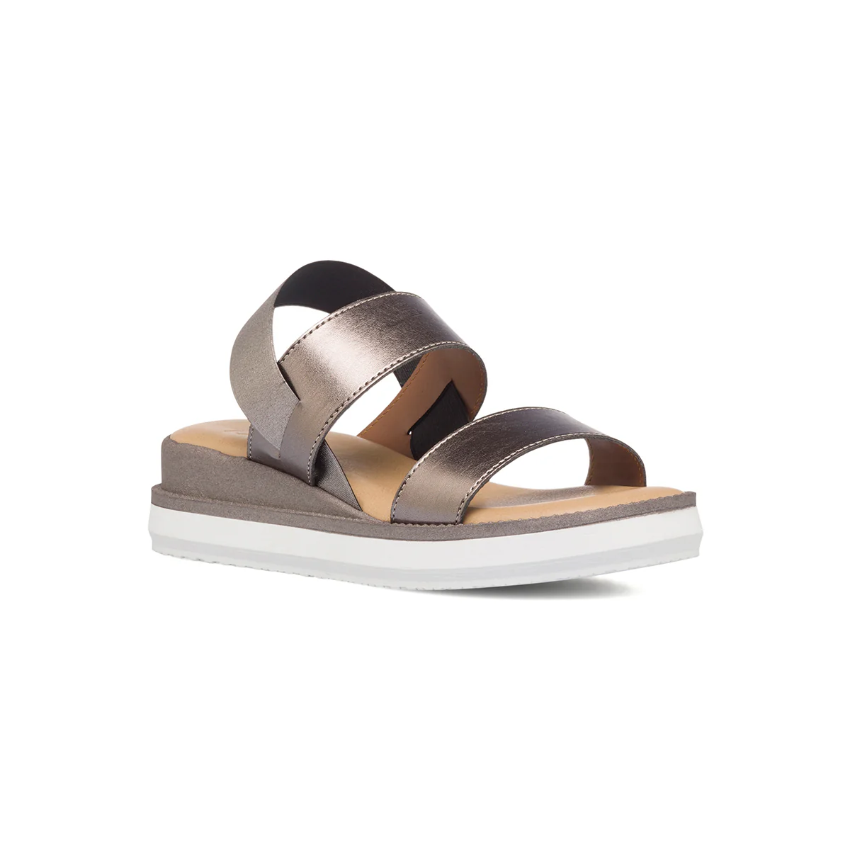 Sandali comfort grigi da donna con zeppa 3 cm P Soft - Image 2