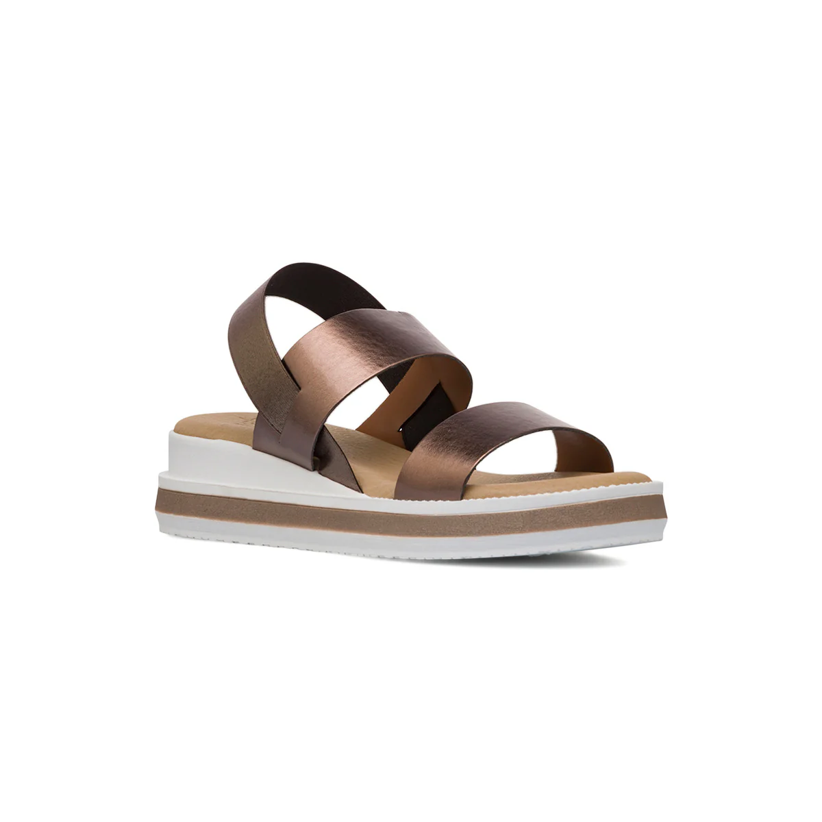 Sandali Comfort marrone metallizzato da Donna con doppia fascia P Soft - Image 2