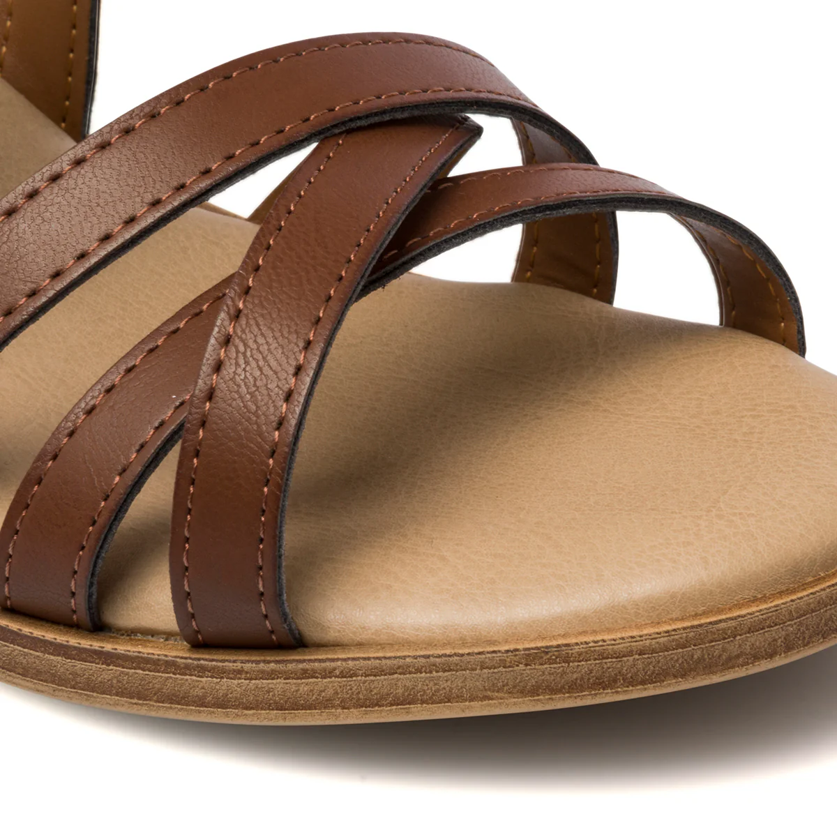 Sandali comfort marroni da donna con cinturini incrociati P Soft - Image 11