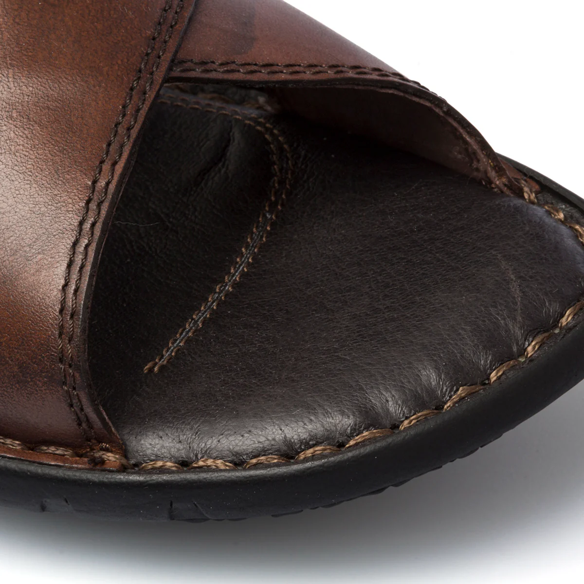 Sandali comfort marroni in pelle da uomo P Soft - Image 6