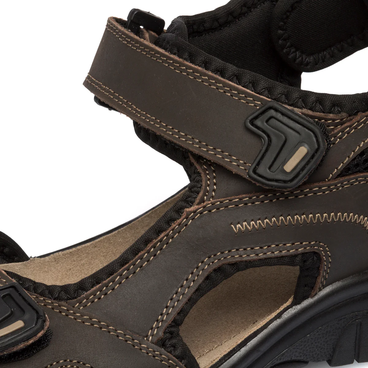 Sandali comfort marroni in pelle da uomo P Soft - Image 7