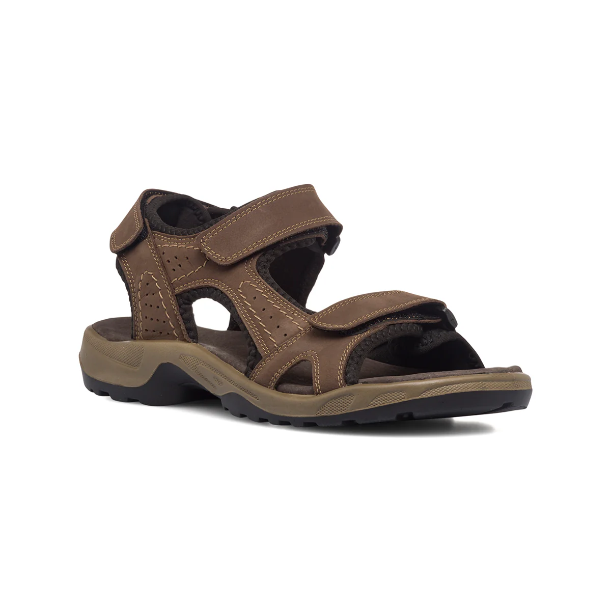 Sandali comfort marroni in pelle da uomo P Soft - Image 2