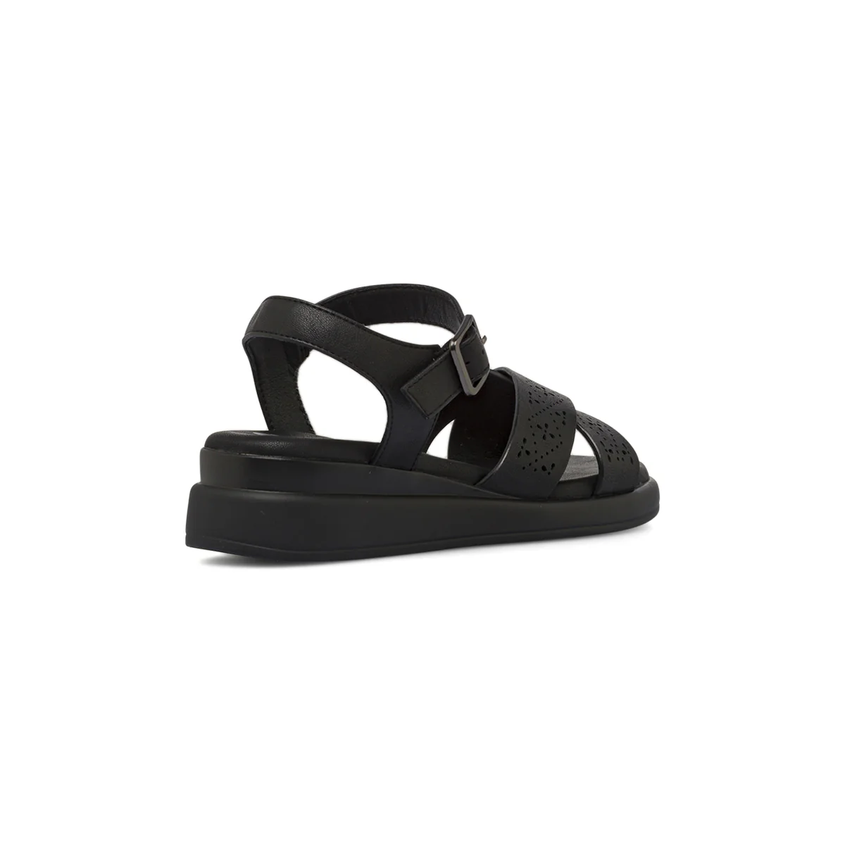 Sandali comfort neri da Donna con fasce incrociate traforate P Soft - Image 3
