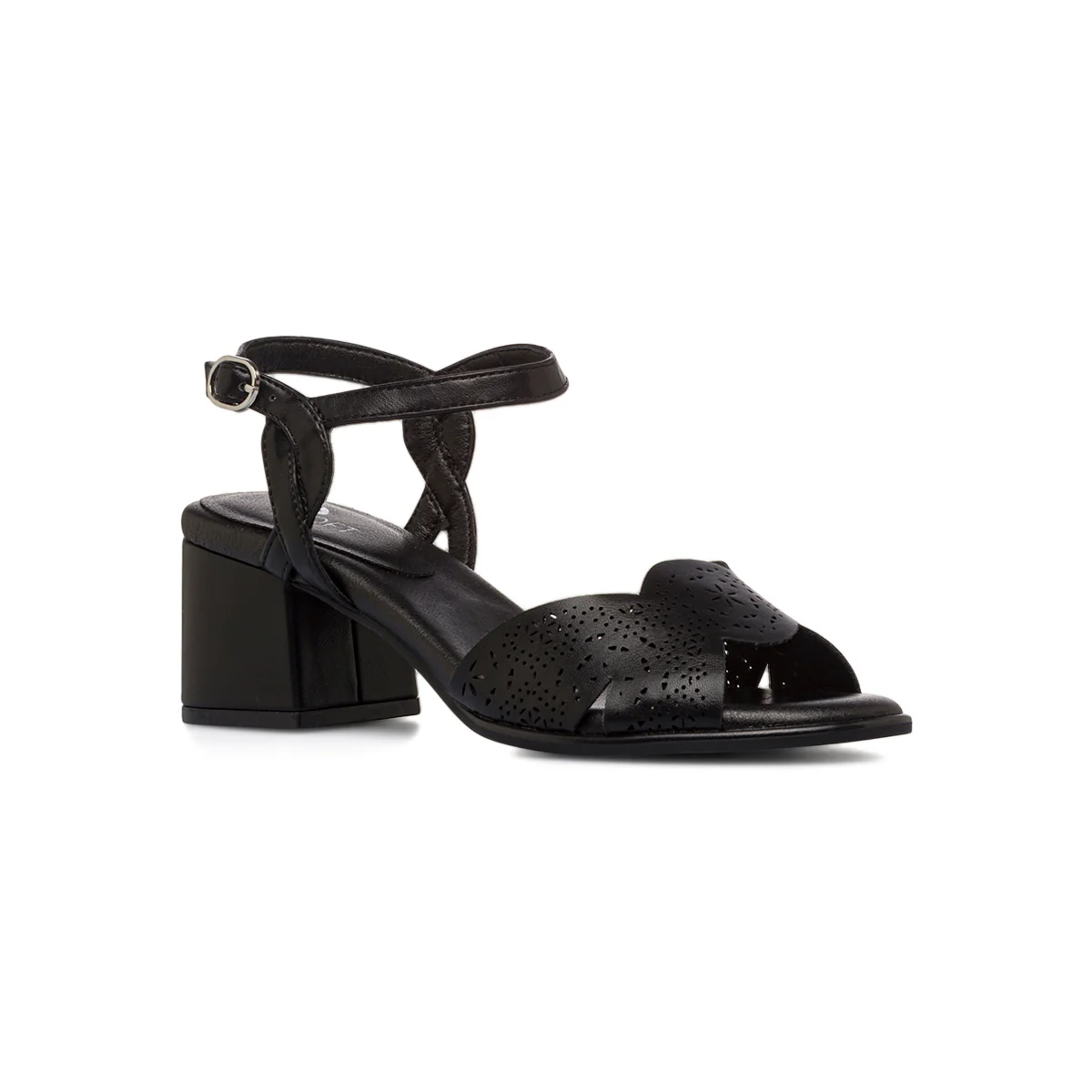 Sandali comfort neri da Donna con tacco a blocco 6,5 cm P Soft - Image 2