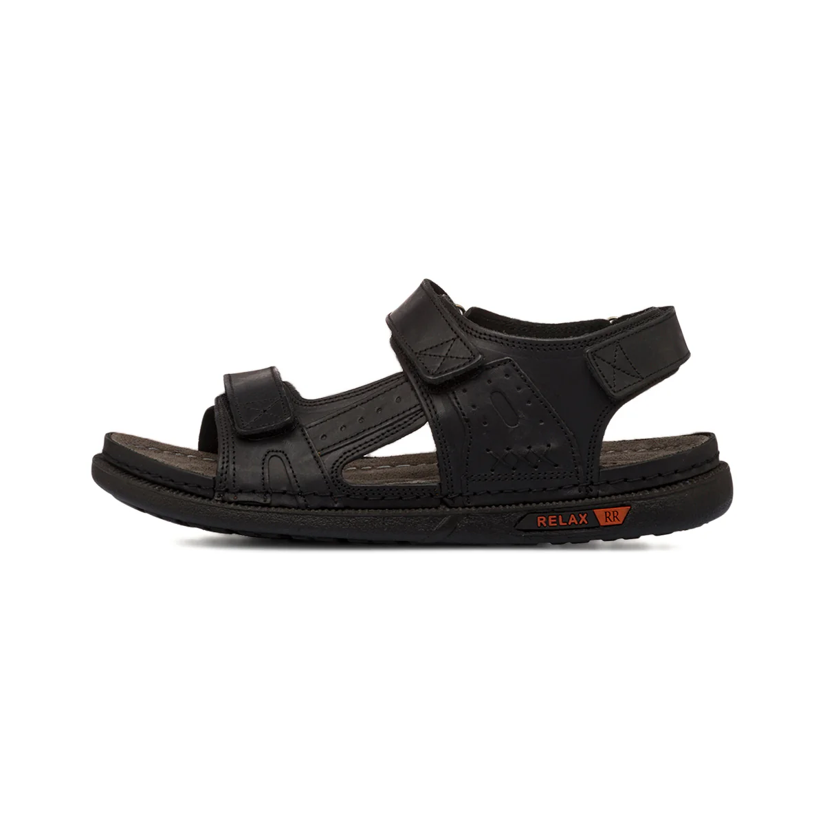Sandali comfort neri da Uomo in pelle con chiusura a strappo P Soft