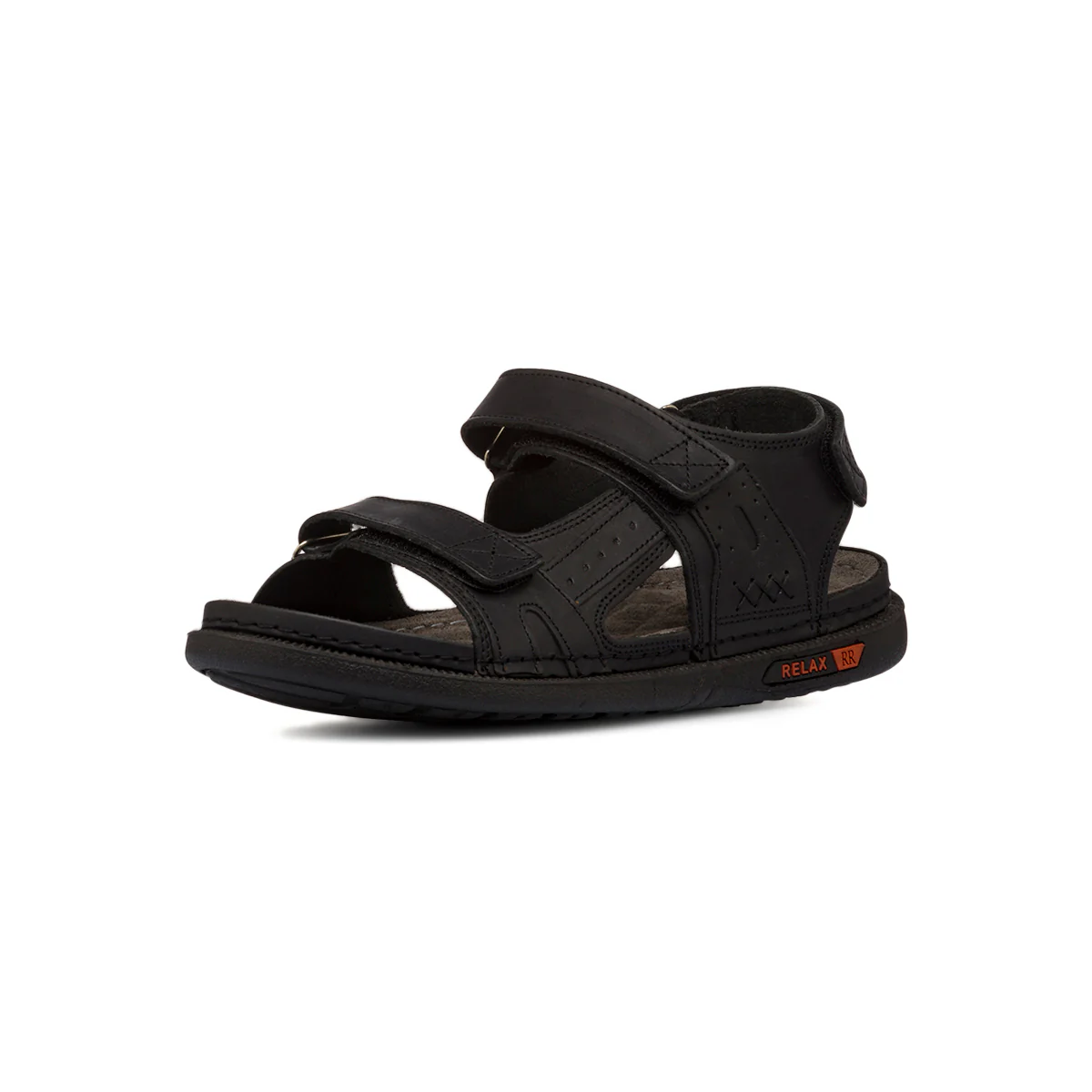 Sandali comfort neri da Uomo in pelle con chiusura a strappo P Soft - Image 2