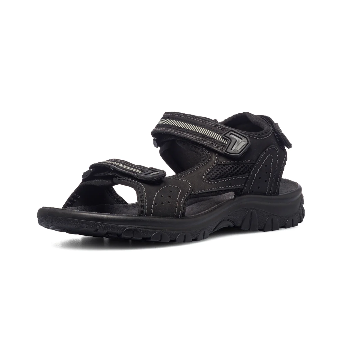Sandali comfort neri in pelle da uomo P Soft - Image 2