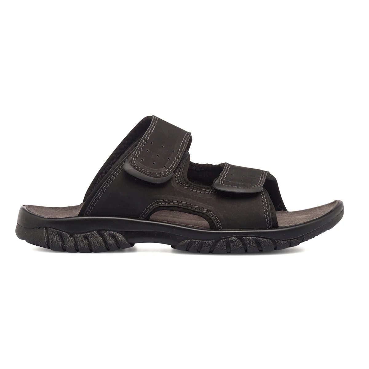 Sandali comfort neri in pelle da uomo P Soft