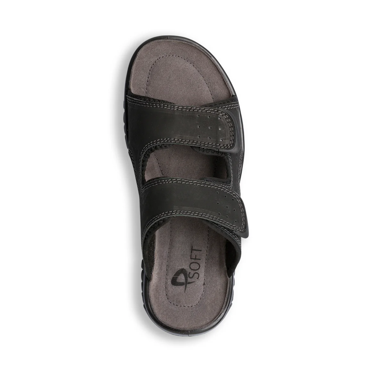 Sandali comfort neri in pelle da uomo P Soft - Image 9